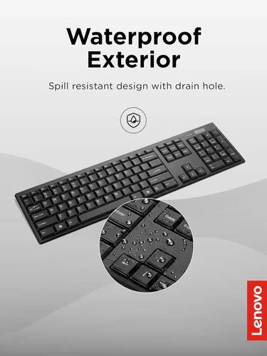 Vista 4 de Lenovo Teclado compacto inalámbrico 100 - Teclado inalámbrico para PC y portátil con Windows - Teclas silenciosas - Diseño de tamaño completo
