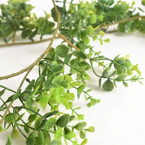 Vista 6 de homEdge Guirnalda de boj artificial, 2 paquetes de 6 pies de vegetación realista para colgar en la pared de telón de fondo de boda, arco de fondo
