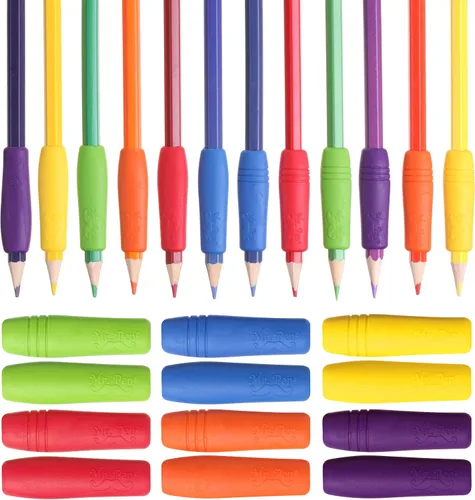 Vista 10 de Mr. Pen - Empuñaduras para lápices y bolígrafos, paquete de 12, color negro, empuñaduras para lápices para adultos, empuñaduras de goma