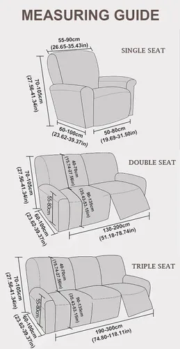 Vista 2 de vctops Fundas elásticas para sofá reclinable de 8 piezas, fundas de jacquard grande para sofá reclinable de 3 asientos, protector suave Blanco