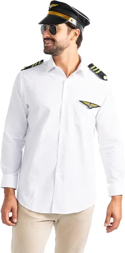 Vista 5 de Dress Up America Conjunto de disfraz de piloto - Conjunto de accesorios de disfraz de piloto de aerolínea para niños y adultos