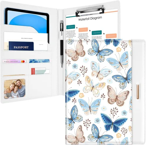 Vista 11 de Carpeta portadocumentos con purpurina/Carpeta portafolio para mujeres y hombres, WAVEYU, elegante y bonita carpeta con cubierta de portafolio