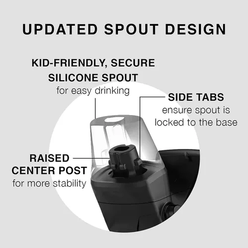 Vista 3 de Contigo Botella de agua de acero inoxidable para niños con popote AUTOSPOUT rediseñado, 13 onzas, arándano y manzana verde, fácil de limpiar, sin BPA