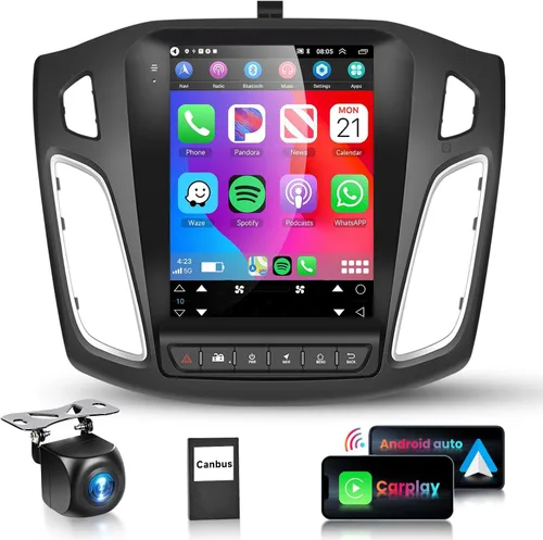 Vista 10 de 4G+64G Radio de Coche Android Estéreo Vertical para 2012 2013 2014 2015 2016 2017 2018 Ford Focus, CarPlay Inalámbrico Android Auto HD IPS Pantalla