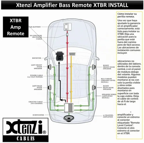 Vista 9 de Xtenzi Control remoto XTBR14 de control de volumen de ganancia de graves compatible con amplificadores Hifonics HFR-3