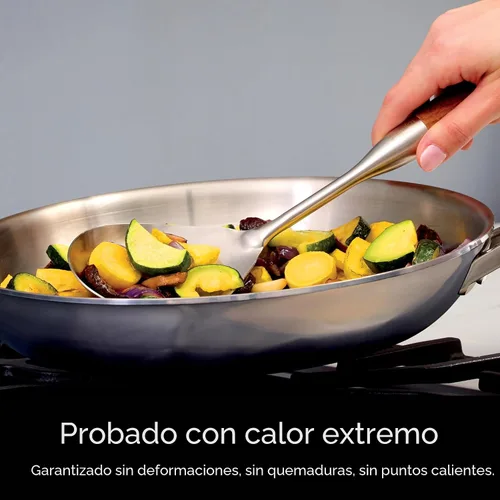 Vista 7 de Ninja EverClad - Sartén de acero inoxidable de grado comercial de 26 cm, sartén tricapa, apta para horno hasta 600°F, compatible con todas