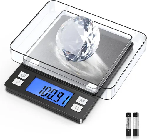 Vista 10 de BOMATA 0.01 g/1 kg Escala Digital Pequeña Mejorada, Recargable por USB, con Pantalla Más Grande y Función de Retención, Función de Tara, 9