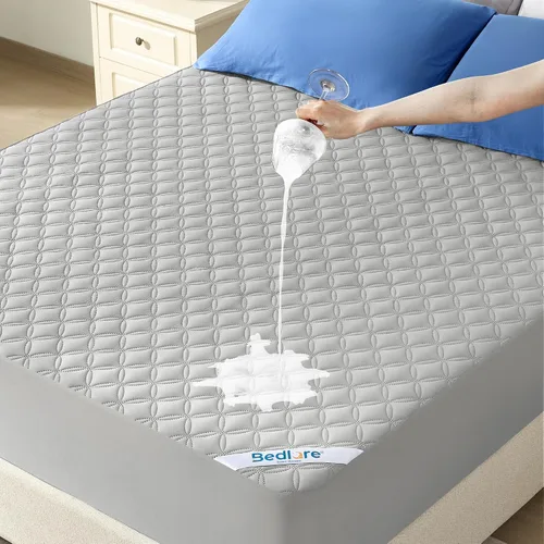Vista 8 de BEDLORE Protector de colchón impermeable, sin ruido, tamaño individual, con bolsillo profundo ajustado de hasta 6 a 15 pulgadas, suave