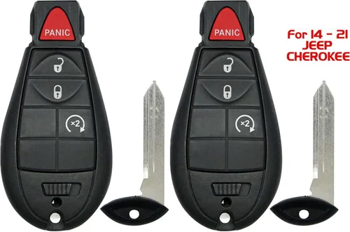 Vista 2 de Lote de 2 llaveros de repuesto sin llave compatibles con Jeep Cherokee 2014 - 2021