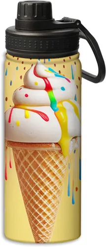 Vista 26 de Botellas de agua aisladas de 18 onzas, con estampado de mal de ojo, botella de agua deportiva aislada de doble pared a prueba de fugas, taza térmica