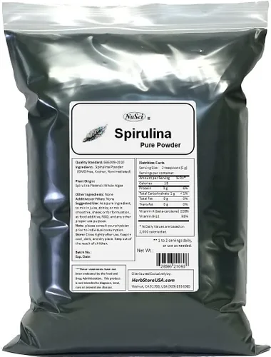 Vista 3 de 100% espirulina en polvo puro no irradiado (500 gramos (1.1 lb))