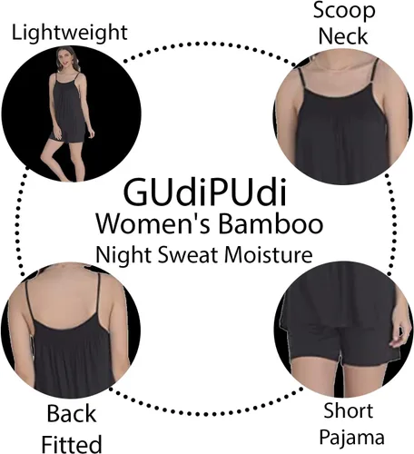 Vista 5 de Sleepy Time Pijama de bambú para mujer, ropa de dormir que absorbe la humedad, estilo veraniego