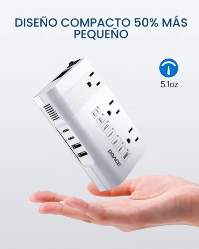 Vista 7 de DOACE Convertidor de voltaje de EE. UU. a Europa para alisador de cabello Blanco