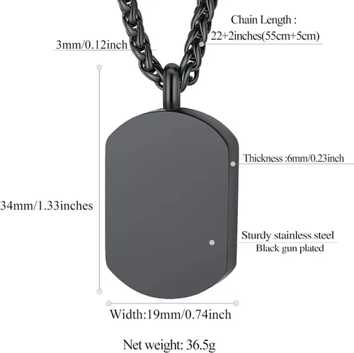 Vista 168 de FindChic Collares personalizados con urna para cenizas, barra vertical, gato, luna, reloj de arena, garra de perro, acero inoxidable, chapado en oro