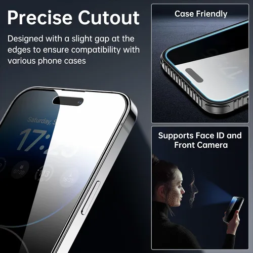 Vista 6 de SYNCWIRE Protector de pantalla de privacidad para iPhone 14 Pro de 6.1 pulgadas, paquete de 2 unidades, irrompible, antiespía, protector de vidrio