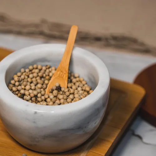 Vista 6 de Azucarero con tapa, contenedor de azúcar de mármol con madera de acacia natural, bodega de sal con tapa, tarro de azúcar, recipiente de sal, Gris