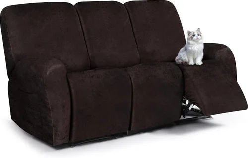 Vista 47 de ANARACHON Fundas para sillas reclinables con aspecto de cuero, funda elástica de 4 piezas, funda suave para silla reclinable, protector de muebles