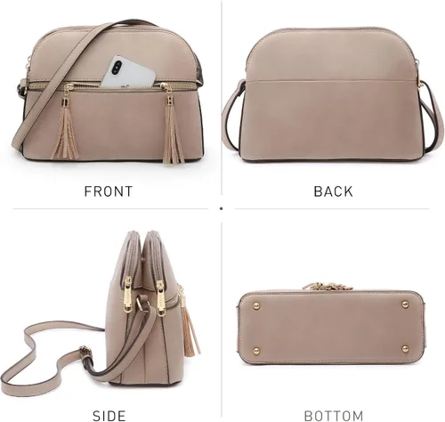 Vista 3 de Dasein - Bolso de hombro para mujer con cremallera y múltiples bolsillos