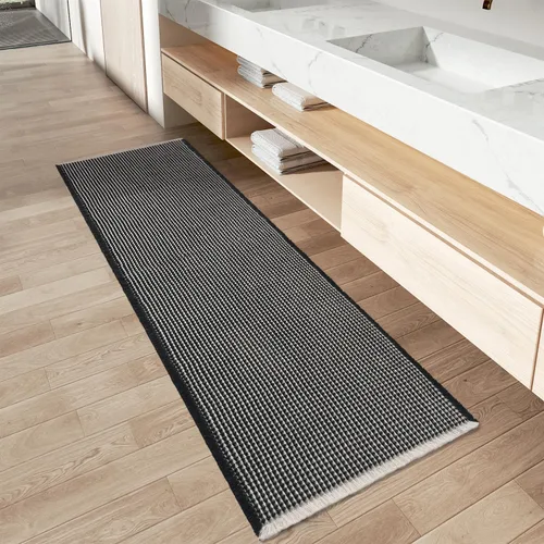Vista 55 de AMOAMI Tapete de baño mejorado con diseño de gofre, súper absorbente, antideslizante, para suelo de baño, lavable a máquina, con borlas, tapetes