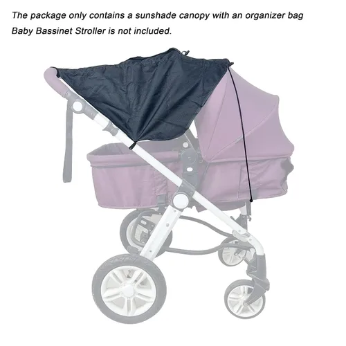 Vista 2 de Parasol universal para cochecito de bebé, cubierta opaca (0.0-19.7 ft) con visera de ventana de malla visible cubierta de toldo para detener