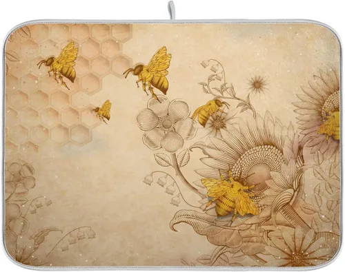 Vista 74 de Tapete de secado de platos súper absorbente, tapete de microfibra de secado rápido, 16 x 18 pulgadas, almohadilla de secado de platos de cocina