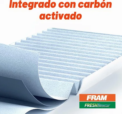Vista 6 de Filtro de aire de cabina FRAM Fresh Breeze con carbón activado y bicarbonato de sodio Arm & Hammer, CF8813A para vehículos Honda