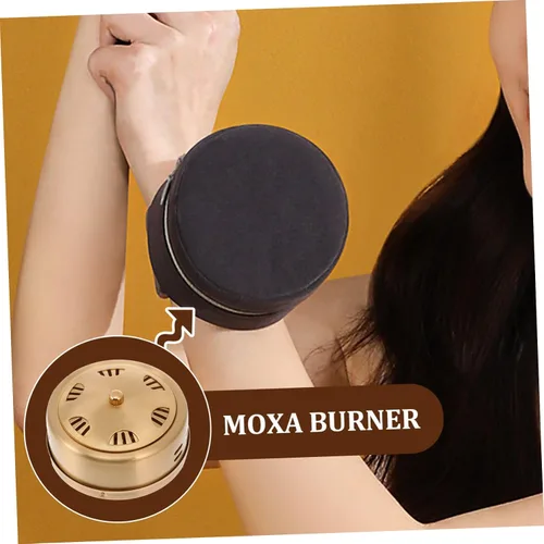 Vista 3 de KOMBIUDA Caja de moxa de cobre portátil, quemador de moxibustión, 1 herramienta de masajeador corporal retro para terapia de acupuntura y alivio