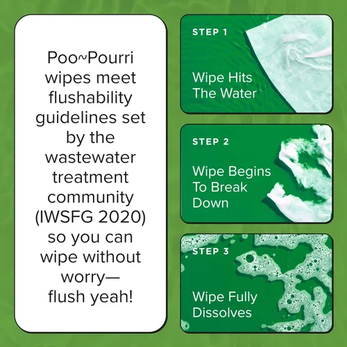 Vista 3 de Poo~Pourri Flushable Wipes, Cucumber Aloe, Dispensers, 50 Count (Pack of 6)