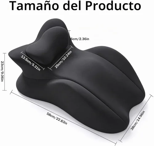 Vista 5 de cjc Almohada de cuña de espuma viscoelástica, almohada de lectura ergonómica para cama de dormir, almohada propensa para dolor de espalda con Negro