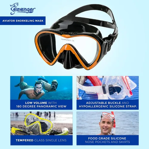 Vista 4 de Seavenger Conjunto de Snorkel Aviator con Bolsa de Equipo