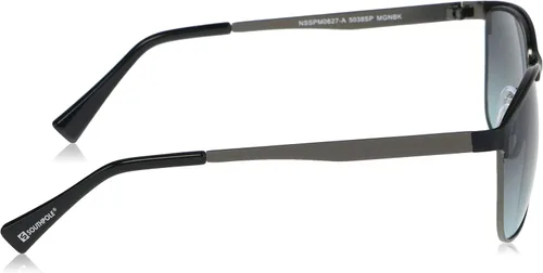 Vista 3 de Southpole 5038SP - Lentes de sol rectangulares de metal con protección UV retro, regalos geniales para hombres, 2.244in, metal mate y negro, Gris