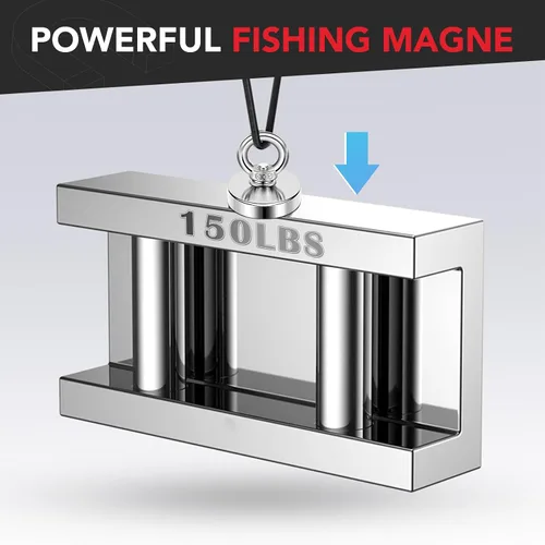 Vista 3 de DIYMAG Imanes de pesca de neodimio fuertes de 150 libras (149.9 lbs) con fuerza de tracción imán de tierras raras con agujero avellanado diámetro