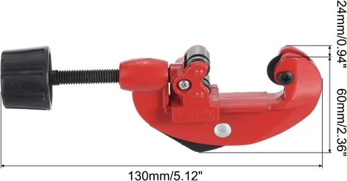 Vista 2 de PATIKIL Cortador de tubería de 1/8" a 1-3/32", para tubos de cobre de tubos de acero inoxidable corrugado, negro y rojo