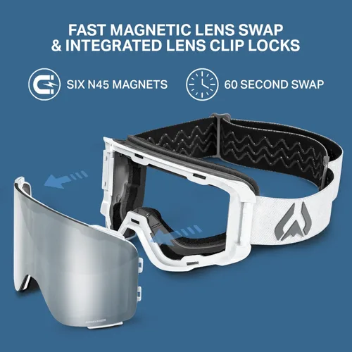 Vista 4 de Wildhorn Pipeline - Gafas de esquí para hombres y mujeres OTG, antiempañamiento y antiarañazos, para snowboard - Proveedor oficial del Equipo