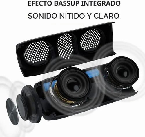 Vista 3 de Altavoz Bluetooth, altavoces Bluetooth MusiBaby M88, altavoz inalámbrico, altavoces Bluetooth inalámbricos, doble emparejamiento, Bluetooth 5.0