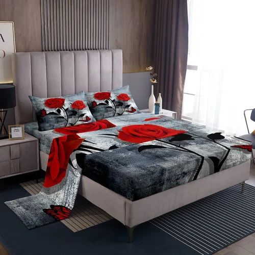 Vista 21 de Erosebridal Juego de sábanas turquesa tamaño individual para niñas y mujeres, juego de sábanas color verde azulado y gris degradado para adultos