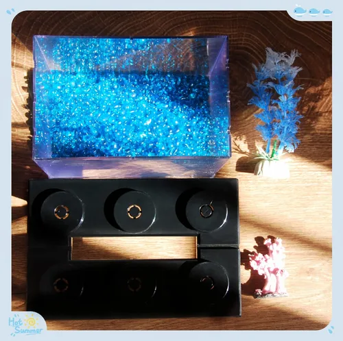 Vista 2 de Pequeño tanque de peces Betta, mini tanque apilable de pecera, kit de tanque de acuario rectangular de 3/5 galones con decoración de grava