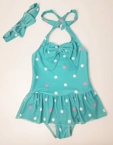 Vista 13 de Jastore - Traje de baño de una pieza para niñas bebés con diadema