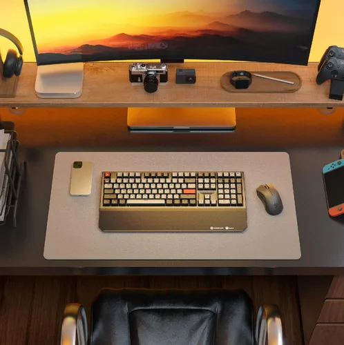 Vista 2 de Hexgears Teclado mecánico inalámbrico X5 con interruptor azul de caja Kaihl, teclado de computadora de caballero oscuro para juegos, escribir
