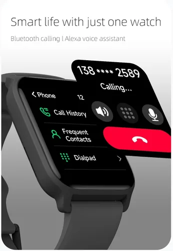 Vista 5 de OCTANDRA Move 2 VeryFit 1.8" Reloj inteligente Bluetooth Responde llamadas Alexa Monitor de frecuencia cardíaca Saturación de oxígeno en sangre