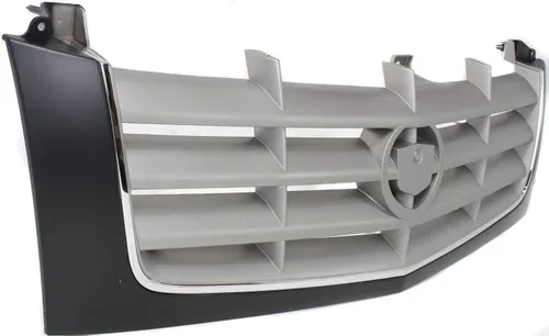 Vista 2 de Compatible con Escalade 02-06 (ESV & EXT) Conjunto de parrilla delantera Moldeado de plata de carcasa negra