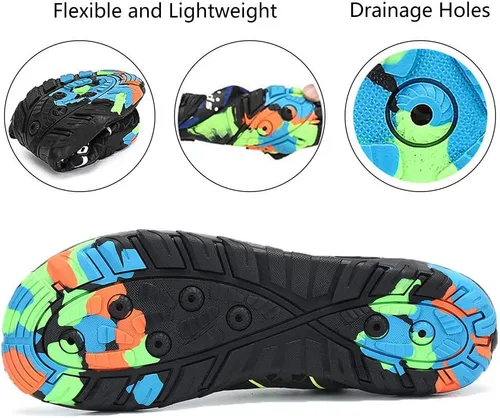 Vista 3 de Zapatos acuáticos para mujer y hombre, de secado rápido, calcetines acuáticos para natación, playa, surf, buceo, piscina, yoga, aeróbicos, deportes