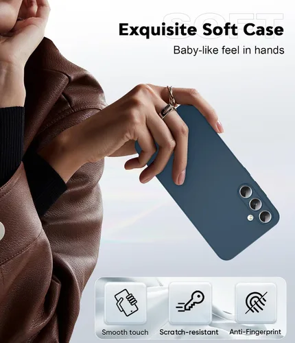Vista 3 de LeYi Funda para Galaxy A35-5G: con protector de pantalla de vidrio templado, funda delgada y antiarañazos para Galaxy A35 5G, funda de silicona