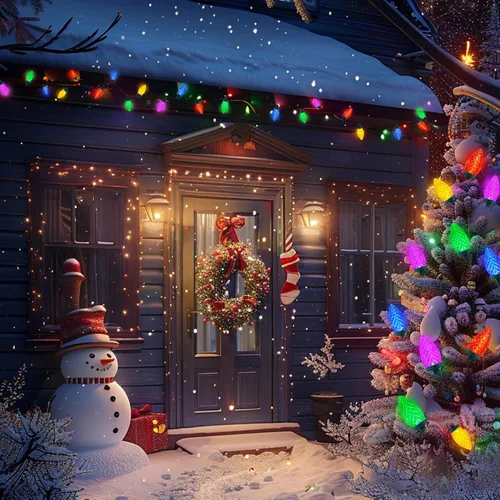 Vista 7 de Luces de Navidad C9 LED para exterior, 50 LED, 32 pies, luces de cadena C9 para bombillas de fresa de Navidad, enchufables, conectables