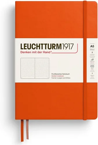 Vista 26 de LEUCHTTURM1917 373976 Cuaderno mediano (A5), tapa dura, 251 páginas numeradas, cereza, liso