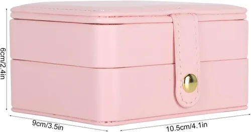 Vista 5 de Germer Caja de almacenamiento para collares, joyero ligero para aretes para anillo (rosa)
