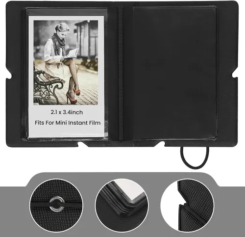 Vista 3 de Álbum de Fotos Mini Lifting con 28 Bolsillos para Imágenes de 2x3 Pulgadas que se Ajusta a Cámara Instantánea Fujifilm Instax Mini 7s 8 9 11 25 26