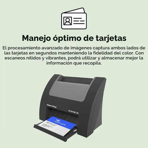 Vista 2 de Ambir nScan 690gt-AS Escáner de Tarjetas Vertical de Alta Velocidad para PC con Windows y MAC