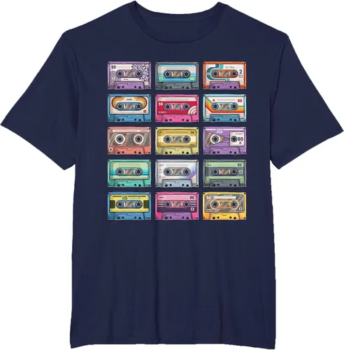 Vista 59 de Vintage Cassette Tapes Collection 80's 90's Music Mixtape T-Shirt Asphalt Grey