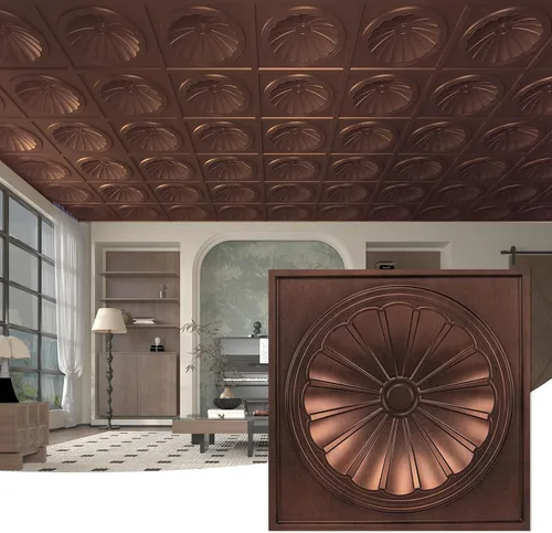 Vista 12 de Art3dwallpanels Azulejos de techo 24 x 24, paquete de 12, blanco Ola Blanco